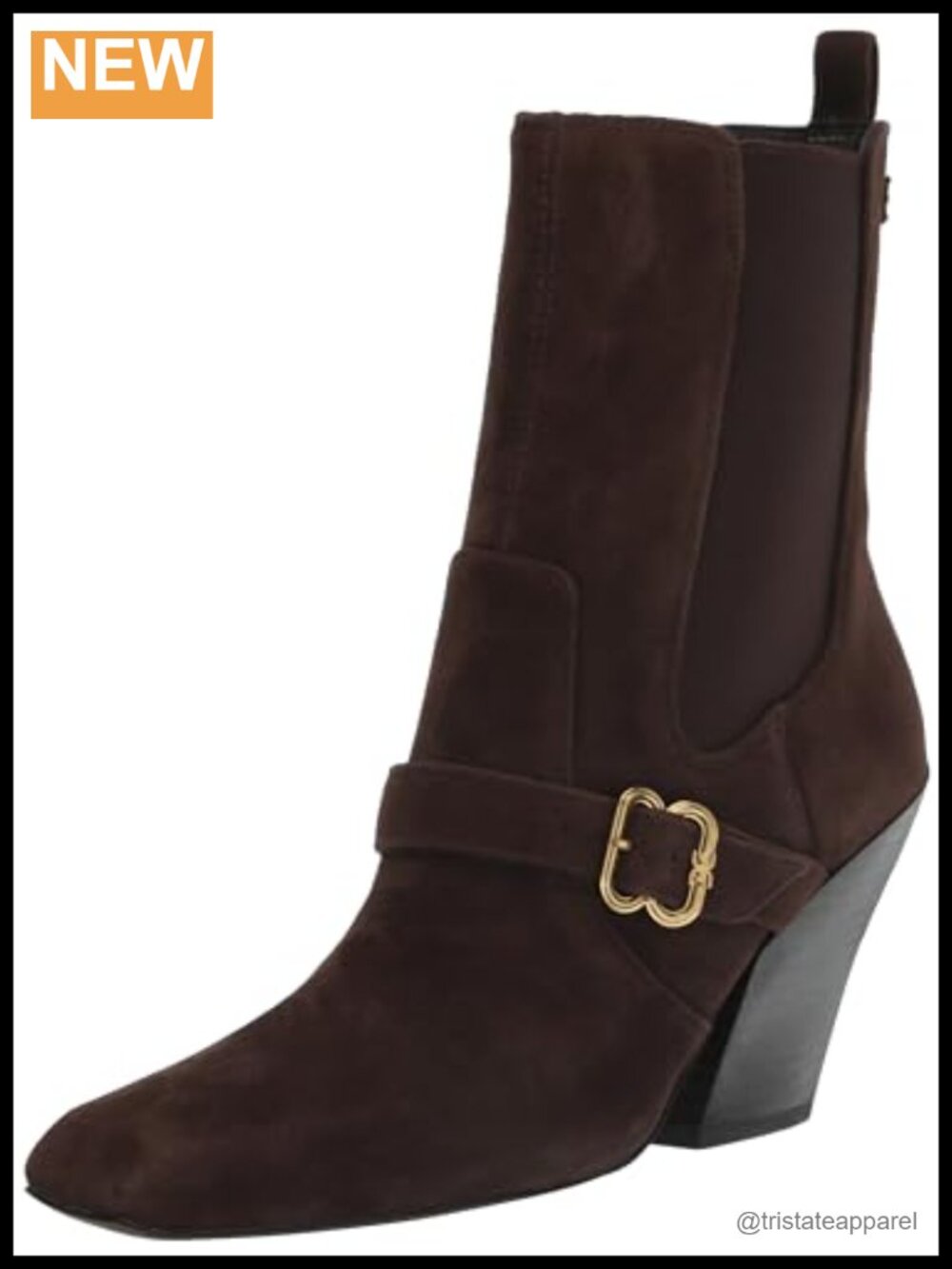 Sam Edelman Western Booties Square Toe Block Heel Pull-On Ankle Boots